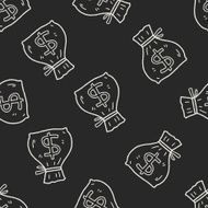 doodle money bag seamless pattern background N2
