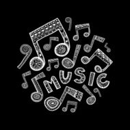 Music circle - black and white