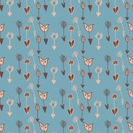 Arrows seamless pattern in blue and beige colors