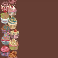Cupcake pattern border N4