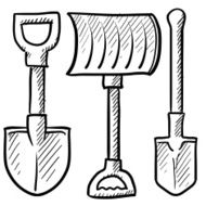 Shovels assortment vector