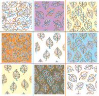 Vector set seamless leaves patterns