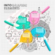 hand drawn collage style vector infographic elements