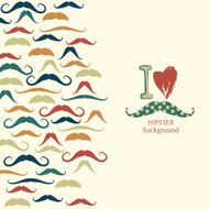 Hipster retro background with colorful mustache N4