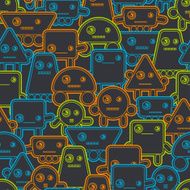 Cartoon robots seamless pattern N6