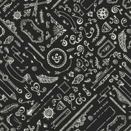 Seamless hand drawn doodle pattern N6