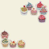 Cupcake pattern border N5
