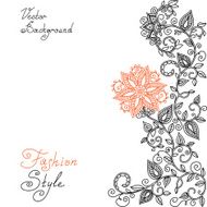 vector black red and white floral pattern N5
