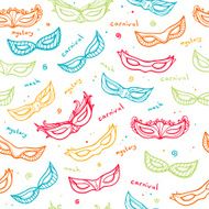 Seamless colorful pattern with carnival masks Vector