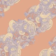Abstract seamless hand-drawn wave pattern N20