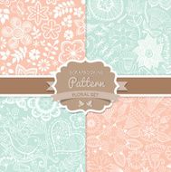 4 seamless vector patterns Shabby chic Floral patterns (seamle