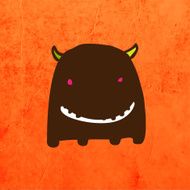Mad alien Monster Cartoon Illustration Doodle Design Paper Background