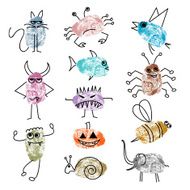 vector doodles on finger prints N2