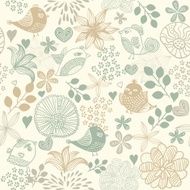 Seamless floral pattern with birds N8