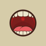 Open Mouth with Teeth and Tongue Vector