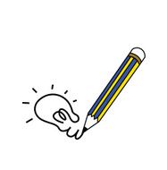 Vector of pencil drawing light bulb