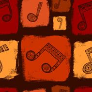 Brown music seamless pattern