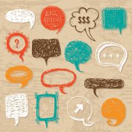 Hand-drawn speech bubbles set N3