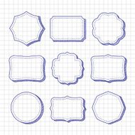 Vector set of hand drawn frames N3
