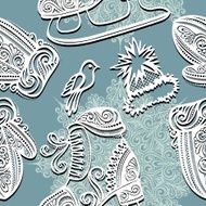Seamless Ornate Winter Pattern (Vector) N3
