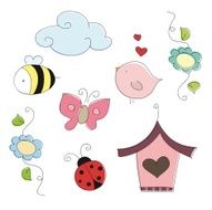 Spring doodle elements