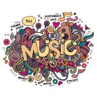 Music hand lettering and doodles elements background N6