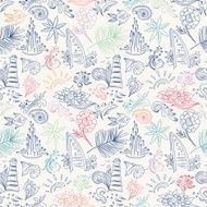 Colorful sketch travel pattern