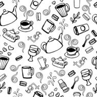 Tea and coffee seamless background N4