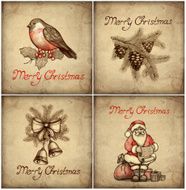 Set of christmas greeting card