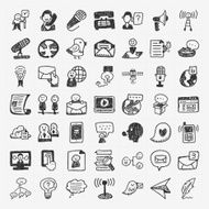 doodle communication icons set N16
