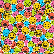 Seamless pattern with color emoticons