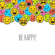 Background with color emoticons and place for text N3