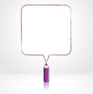 Purple Pencil Drawing Smooth Square Speech Balloon