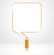 Orange Pencil Drawing Smooth Square Speech Balloon