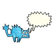 cartoon frightened cat with speech bubble N32