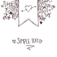 Hand drawn vector illustration Romantic sketch with ribbons