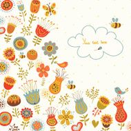 Banner with flowers and place for your text N13