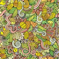 Easter doodles vector seamless pattern N9