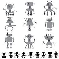 Little abstract robot doodle collection