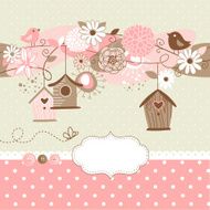 Retro Bird and Birdcage Design N3