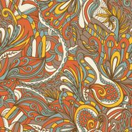 Abstract hand-drawn wave floral pattern N90