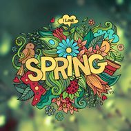 Spring hand lettering and doodles elements N13