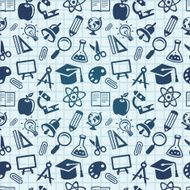 vector seamless pattern with education icons