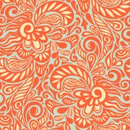 Seamless abstract curly floral pattern N5