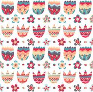 Floral seamless pattern on white background