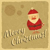 Merry Christmas retro card with Santa Claus