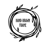 Original vintage frame - hand-drawn wreath N3