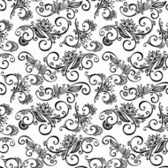 Seamless Floral Pattern (Vector) Hand Drawn Texture N182
