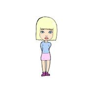 comic cartoon serious girl N3