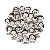 Group of people sketch for your design N12